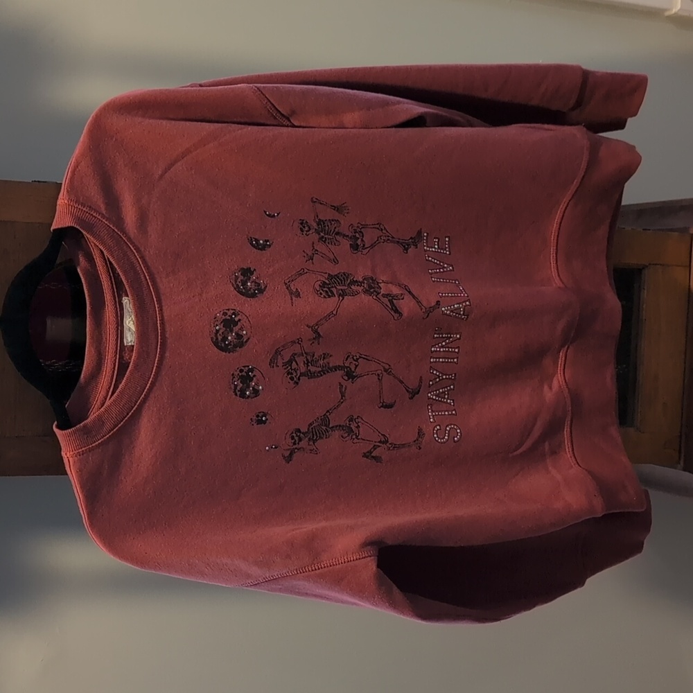 Maurices Maroon Graphic Crew Neck Sweater
